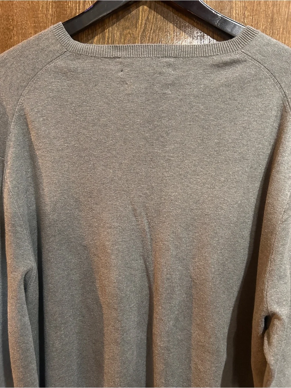 Polo Ralph Lauren XXL Taupe Pima Cotton V‑Neck Sweater Navy Pony